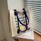 Вместительный и большой демисезонный шоппер, универсальная сумка на одно плечо, подходит для студента