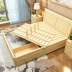Giường gỗ nguyên khối tối giản hiện đại 1,8 m phòng ngủ chính giường đôi 1,5 đơn đăng nhập 1,2 nền kinh tế cho thuê nhà giường - Giường giá giường gỗ Giường