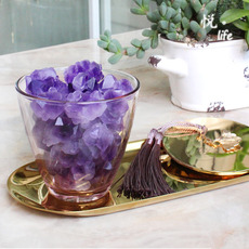 Металлический лоток 金色香薰托盘欧美风格金属电镀八角托盘椭圆形收纳盘