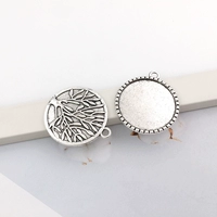 5 древних серебряных наклеек 25 мм-6251