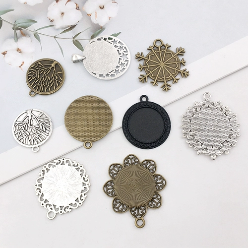 Аксессуар, ретро стеклянные аксессуары, подвеска, 25мм, с драгоценным камнем