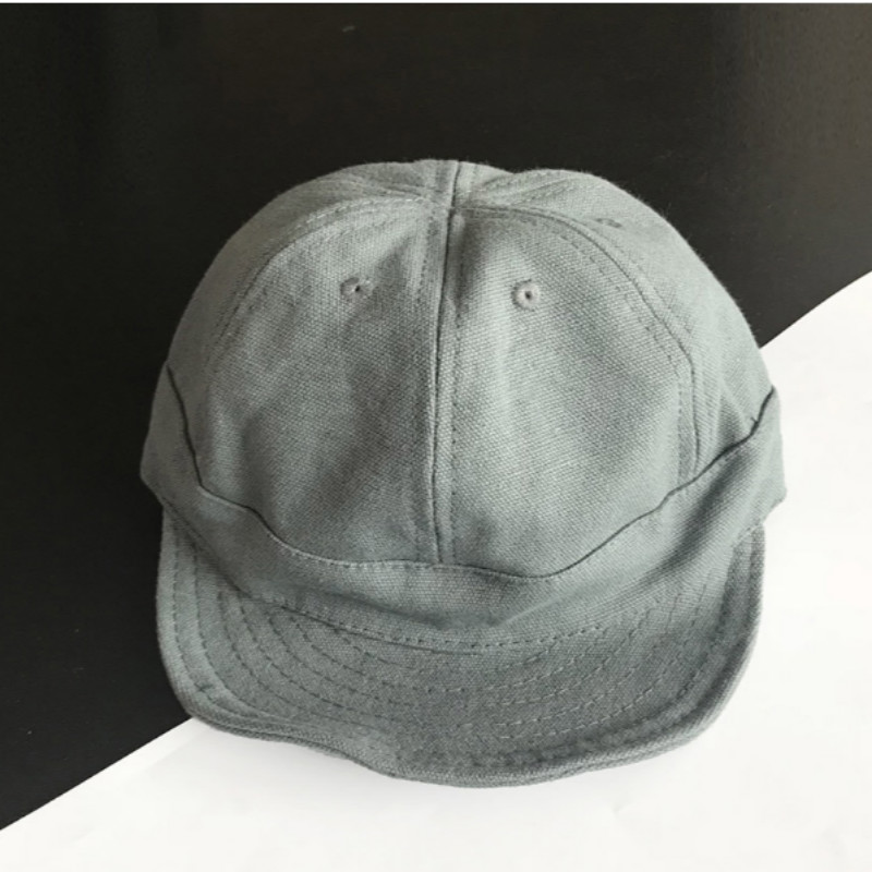 short brim fitted baseball cap