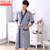 XL mặc áo choàng nam cotton mùa hè ngắn tay áo choàng tắm trong phần dài của cotton yukata cộng với chất béo trẻ và mỏng áo ngủ 2 dây Night Robe