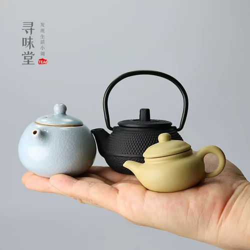 Palm Mini Cheapot ｜ маленькие орнаменные кончики пальцев чайников карман маленький железный горшок с пурпурным песчаным чай