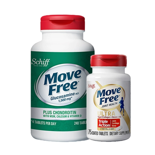 Schiff Move Free High Calcium Amino Sugar 240 зерна+остеопластор белая бутылка 75 зерна кальция Дополнительное аммиачное сахар