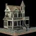Full 68 Handmade 3D Model Model DIY Halloween H rùng rợn Ngôi nhà ma ám với mô tả giấy - Mô hình giấy