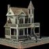 Full 68 Handmade 3D Model Model DIY Halloween H rùng rợn Ngôi nhà ma ám với mô tả giấy - Mô hình giấy Mô hình giấy