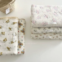 Хлопковое детское летнее банное полотенце для новорожденных, коляска, одеяло