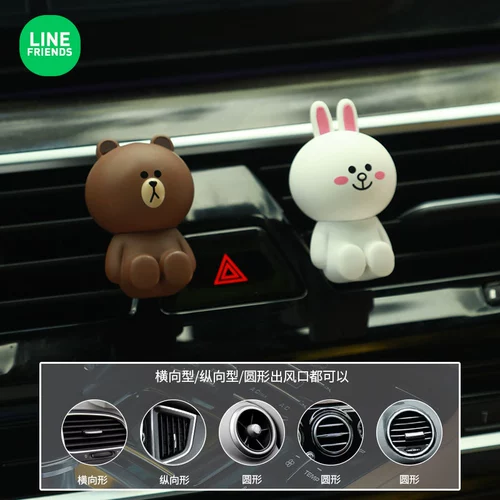 Line friends, оригинальные духи для авто, мультяшная парфюмированная аромотерапия, Южная Корея