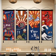 Phong cách Nhật Bản izakaya treo vải nền vải nhà hàng món ăn Nhật Bản quán rượu vải nghệ thuật treo cờ trang trí tường tấm thảm tùy chỉnh treo tranh