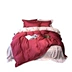 Đám cưới Bắc Âu màu rắn 80 ngày lụa bốn mảnh cảm giác mát mẻ Lysell bộ đồ giường bằng lụa lớn màu đỏ chủ giường - Bộ đồ giường bốn mảnh