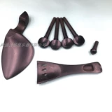 Набор аксессуаров для скрипки на черном дерева, инкрустированные встроенные в Ebony/Poplar, щеки/фортепиано -вал/хвостовая столбца/строковая плата