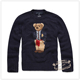 RTW Men cha mẹ-con hoạt hình động vật gấu mẫu cổ tròn áo len áo len cotton giản dị RTMM43006 - Áo len