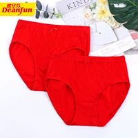 Bướm Anfen đồ lót nữ cotton lớn màu đỏ năm sinh năm kết hôn 100% cotton cao eo mẹ tóm tắt quần lót ren