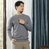 Áo len cổ tròn nam cashmere áo len mùa thu đầu mùa thu áo len jacquard áo thun đáy quần giản dị áo len kẻ ca rô màu rắn - Áo len