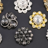 Металлические меховые кнопки Black Fashion High -Agrade Decorative Женский лепесток из алмазного алмаза аксессуары для пряжки