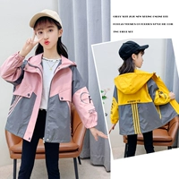Осенний плащ, детский длинный весенний жакет, куртка, коллекция 2021, в западном стиле, в корейском стиле, свободный крой, средней длины