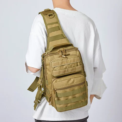 Тактическая износостойкая водонепроницаемая сумка на одно плечо, камуфляжная универсальная спортивная нагрудная сумка, альпинистская сумка через плечо