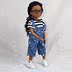 45cm BFC chung búp bê quần áo phụ kiện denim overalls Cô gái áo phông mặc đồ chơi hơn 56 nhân dân tệ bê barbie Búp bê / Phụ kiện