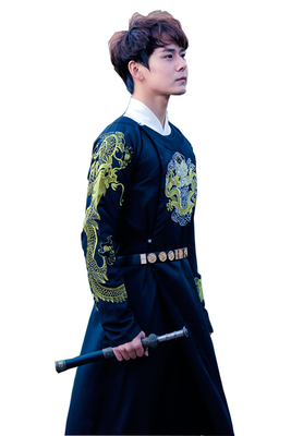 Triều Hán và nhà Đường cải thiện những người yêu thích nam giới của CPfu tải áo giáp thêu cổ tròn thêu trở lại trang phục theo phong cách cổ xưa Áo khoác đôi