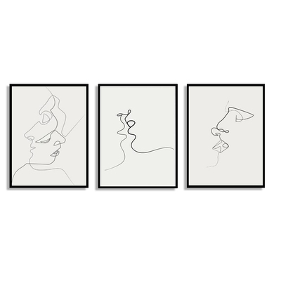 北欧风格现代简约客厅背景墙装饰画卧室挂画极简抽象人