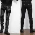 17 mùa thu và mùa đông mới khâu quần da nam Hàn Quốc phiên bản của mỏng chân người đàn ông da quần hộp đêm của nam giới chặt chẽ và nhung ấm quần da Quần da