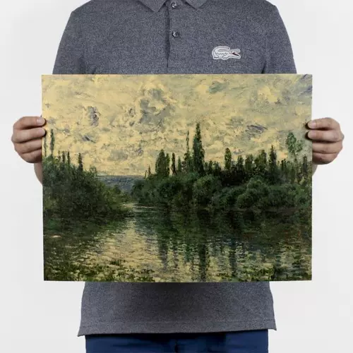 [梵高莫奈毕加索等怀旧复古油画合集 牛皮纸海报 装饰画芯36x47cm]