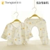 Tongtai sơ sinh quần áo 0-3 tháng cotton bé nhà sư quần áo tie áo sơ mi bé đồ lót mùa thu quần phù hợp với