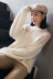 ◆ MC ◆ 2018 mùa thu mới khâu vòng cổ áo len mohair đèn lồng tay áo lỏng tính khí áo len phụ nữ shop thời trang nữ Áo len