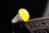 S925 hỗ trợ nhẫn mạ vàng bạc DIY tùy chỉnh dát sáp ong bằng đá quý hổ phách nhẫn cài đặt miệng 12 * 15