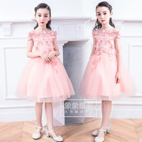 2018 big boy một vai hồng váy cô gái tiệc sinh nhật váy đầm trẻ em váy công chúa váy đầm cho be gái 14 tuổi