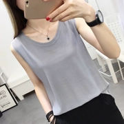 Băng lụa đan yếm trong cho mùa hè của phụ nữ ngắn ngắn mới đáy áo mặc lỏng tay T-Shirt top