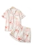 Pajama phù hợp với nữ mùa hè cotton dứa flamingo ve áo ngắn tay satin mặc giản dị Hàn Quốc phiên bản của bông dịch vụ nhà đồ bay Bên ngoài ăn mặc