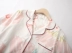 Pajama phù hợp với nữ mùa hè cotton dứa flamingo ve áo ngắn tay satin mặc giản dị Hàn Quốc phiên bản của bông dịch vụ nhà