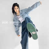 Tide, ретро светлая джинсовая весенняя короткая куртка, европейский стиль, оверсайз, подходит для подростков