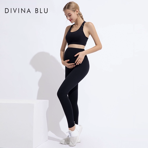 DIVINA BLU Летние дышащие спортивные штаны для беременных для спортзала с поддержкой живота, высокая талия
