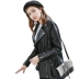 Thu đông 2018 mới dài phần da pu nữ phiên bản Hàn Quốc của thời trang Slim áo khoác da xe máy giảm béo áo khoác nhỏ - Quần áo da áo khoác da nữ zara Quần áo da