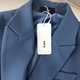 2018 mùa thu mới chất lượng cao màu xanh eo nhỏ phù hợp với nữ giản dị Hàn Quốc phiên bản của quần thẳng hai mảnh phù hợp với Business Suit