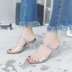 Mùa hè 2018 phiên bản mới của Hàn Quốc trong suốt với đôi sandal dày nữ với đôi giày cao gót nhỏ hoang dã gợi cảm sandal nữ đẹp Sandal