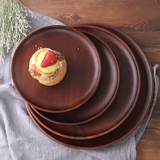Японский стиль творческий деревянный поднос с твердым деревом тарелка круглый диск круглый блюдо торт хлебная сковара фруктовые блюдо по ужин диск