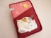 Nhật Bản KINECAT mèo Kiro chính hãng mèo ESQ Kara mèo Nhật Bản vải cotton hộ chiếu gói thẻ ID ví da đựng giấy tờ xe ô tô Túi thông tin xác thực