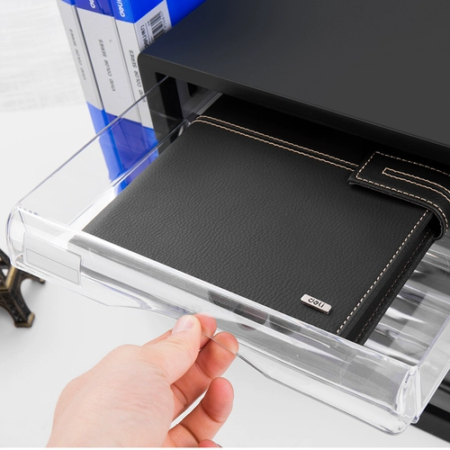 Deli 9775 Файл шкаф на рабочем столе офисной коробки A4 Пятый пластиковый шкаф для хранения рабочего стола A4