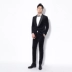 Bộ đồ vest nhung vàng đen Kawasawa hai mảnh 2019 phiên bản Hàn Quốc của bộ đồ tự trồng màu xanh lá cây cổ áo chú rể phù hợp với nam - Suit phù hợp