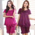 Phụ nữ mùa hè chất béo MM dịch vụ nhà nightdress đồ ngủ phù hợp với mặc phụ nữ mang thai cộng với phân bón XL băng lụa 220 kg hình ảnh đồ bộ kiểu Giống cái