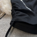 Черные дизайнерские весенние шорты, летние штаны, эластичные румяна, высокая талия, на шнурках, в обтяжку, тренд сезона, популярно в интернете, облегающий крой