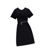 Летнее цветное приталенное платье с круглым воротником, юбка, в корейском стиле