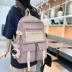 Túi đi học cho nữ học sinh trung học cơ sở ba lô đơn giản sức chứa lớn du lịch Nhật Bản mới học sinh trung học ba lô chống thấm nước thương hiệu hợp thời trang 
