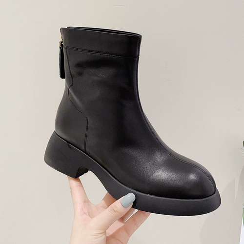 Aee/爱意 Martens, демисезонные короткие сапоги, челси с молнией, кожаные ботинки