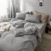 Nhật Bản- phong cách rửa bông khỏa thân bông ngủ bốn mảnh đơn giản sọc quilt bao gồm giường nệm bông khăn trải giường
