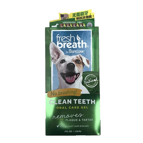 Tropiclean Domi Jie Gel Gel Pet Dog Dog Clean Bless Bricking Dental Remoil 118ml